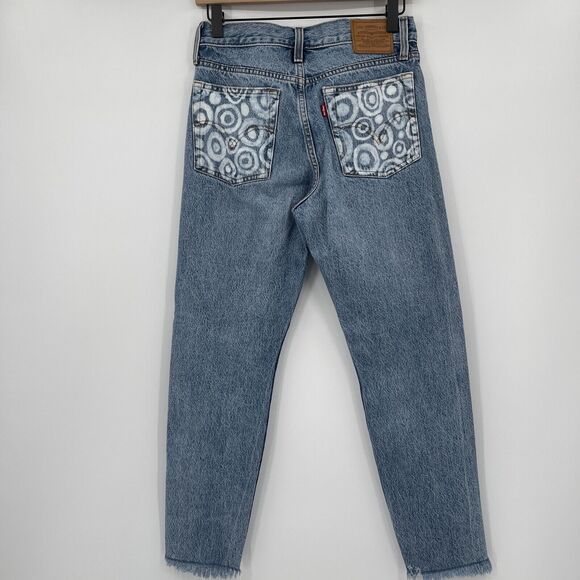 Levis Womens Jeans Size 26 Wedgie Mid Rise Button Fly Raw Hem Rigid Denim - Picture 6 of 11